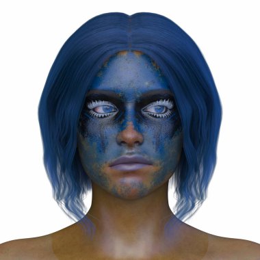 Bir kadının 3 boyutlu korku görüntüsü.