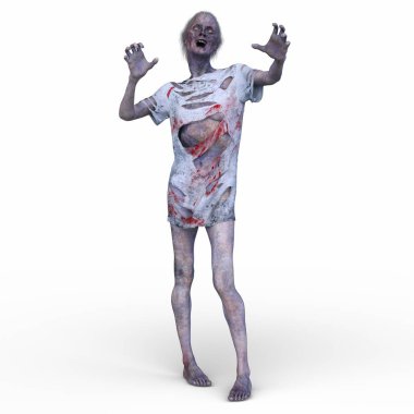 3 boyutlu dişi zombi tasviri