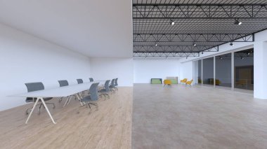 Ofis alanının 3B görüntülemesi