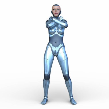 Dişi bir sayborgun 3D canlandırması