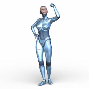 Dişi bir sayborgun 3D canlandırması