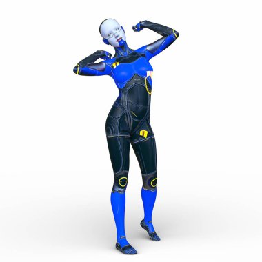 Dişi bir sayborgun 3D canlandırması