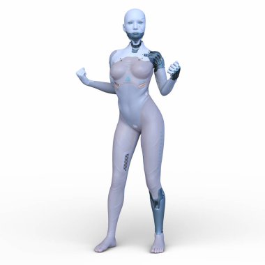 Dişi bir sayborgun 3D canlandırması