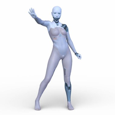 Dişi bir sayborgun 3D canlandırması