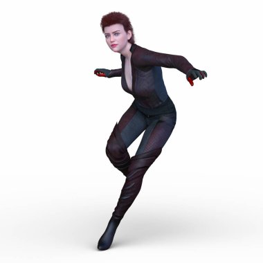bir kadın savaşçı 3D render