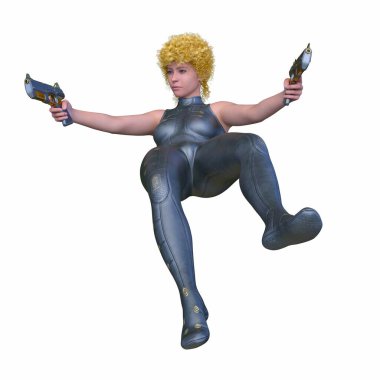 bir kadın savaşçı 3D render