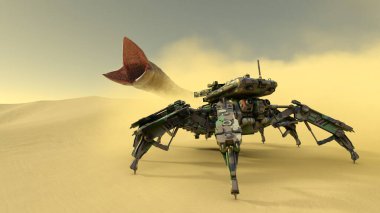 Bir savaş robotunun 3 boyutlu canlandırması