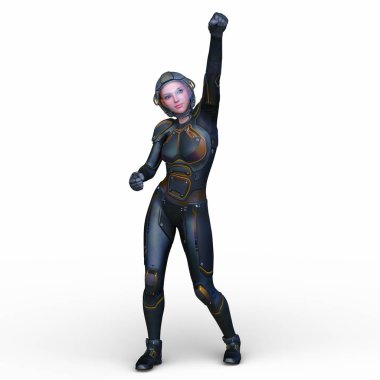 Bir siber kadının 3 boyutlu canlandırması