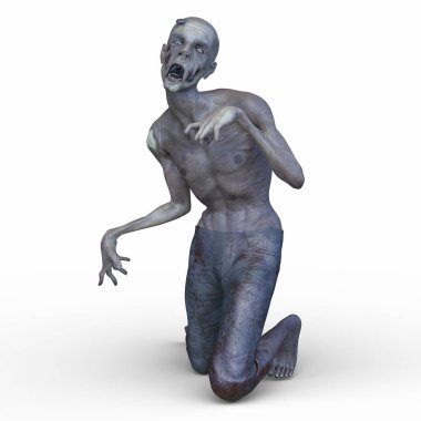 Erkek bir zombinin 3 boyutlu canlandırması