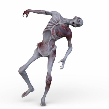 Erkek bir zombinin 3 boyutlu canlandırması