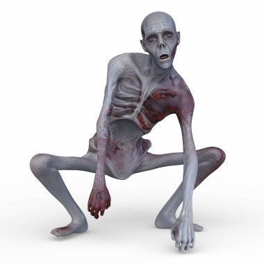 3D rendering of a male zombie