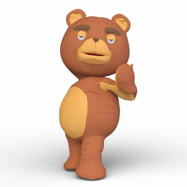 3D rendering of a bear figurine