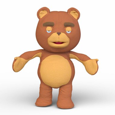 3D rendering of a bear figurine
