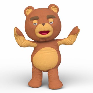 3D rendering of a bear figurine