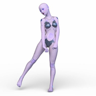 Dişi bir sayborgun 3D canlandırması