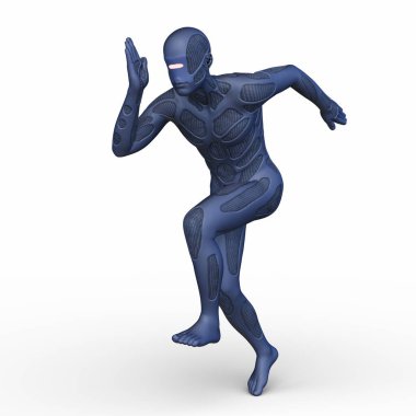 erkek bir cyborg 3D render