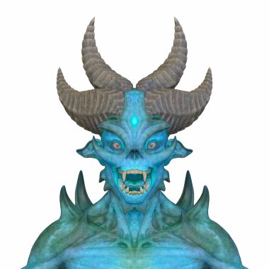 Canavarın yüzünün 3 boyutlu görüntüsü.