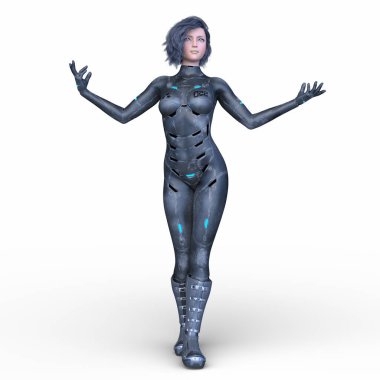 Bir siber kadının 3 boyutlu canlandırması