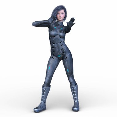 Bir siber kadının 3 boyutlu canlandırması