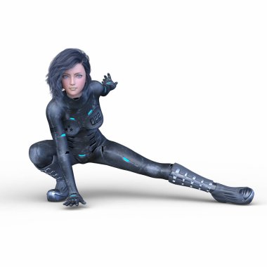 Bir siber kadının 3 boyutlu canlandırması