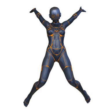 Dişi bir sayborgun 3D canlandırması