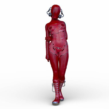 Dişi bir sayborgun 3D canlandırması