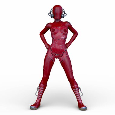 Dişi bir sayborgun 3D canlandırması