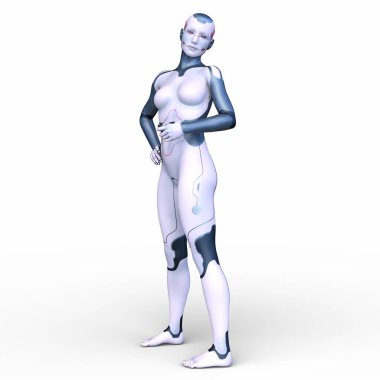 Dişi bir sayborgun 3D canlandırması