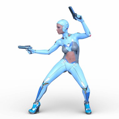 Dişi bir sayborgun 3D canlandırması