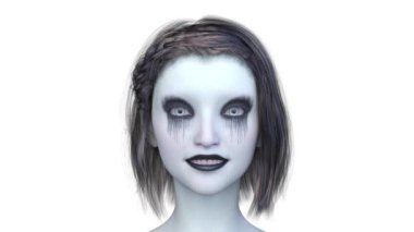 Bir kadının 3 boyutlu korku görüntüsü.