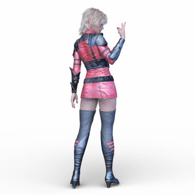 Bir siber kadının 3 boyutlu canlandırması