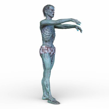 Erkek bir zombinin 3 boyutlu canlandırması