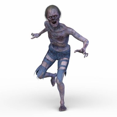 Erkek bir zombinin 3 boyutlu canlandırması