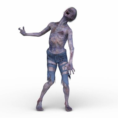 Erkek bir zombinin 3 boyutlu canlandırması