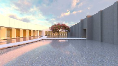 Müzenin belirgin dairesel şekilli 3D görüntüsü