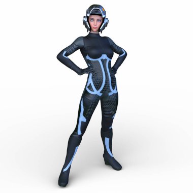 Bir siber kadının 3 boyutlu canlandırması