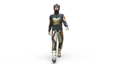 Yürüyen bir siber adamın 3 boyutlu canlandırması