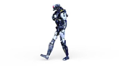 Yürüyen bir robotun 3 boyutlu canlandırması