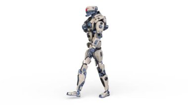 Yürüyen bir robotun 3 boyutlu canlandırması