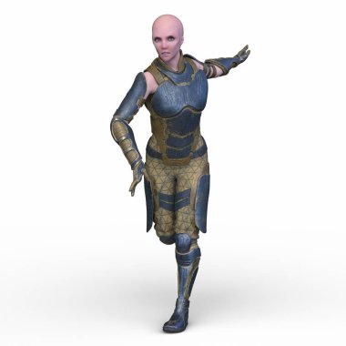 3D rendering of a female knight