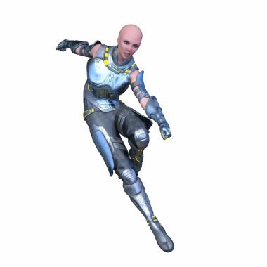 3D rendering of a female knight