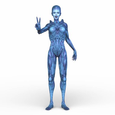 Dişi bir uzaylının 3D görüntüsü