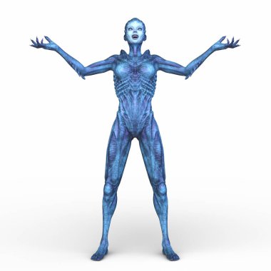 Dişi bir uzaylının 3D görüntüsü