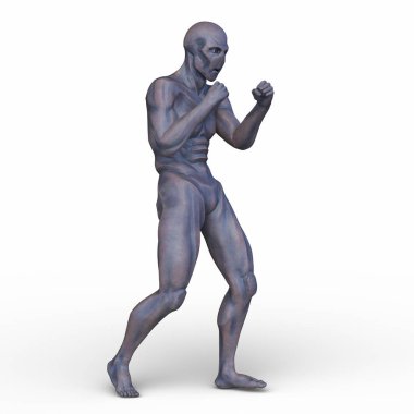 erkek bir cyborg 3D render