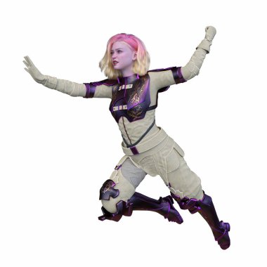 bir kadın savaşçı 3D render