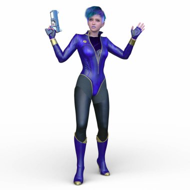 Bir siber kadının 3 boyutlu canlandırması