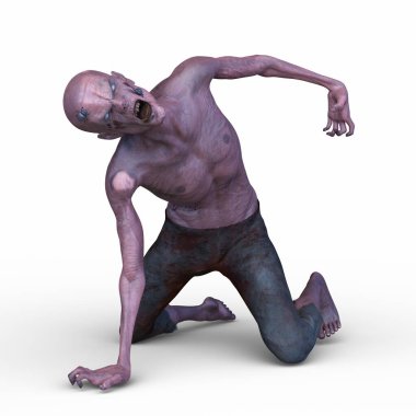 Erkek bir zombinin 3 boyutlu canlandırması