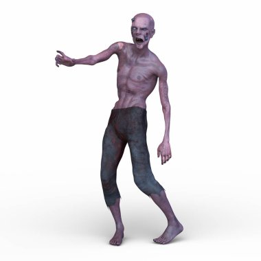 3D rendering of a male zombie