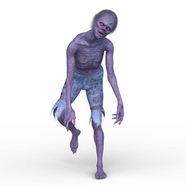 Erkek bir zombinin 3 boyutlu canlandırması