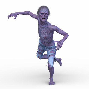 Erkek bir zombinin 3 boyutlu canlandırması